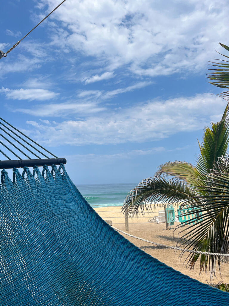 A Glamping Escape to Todos Santos - beach view from hammock